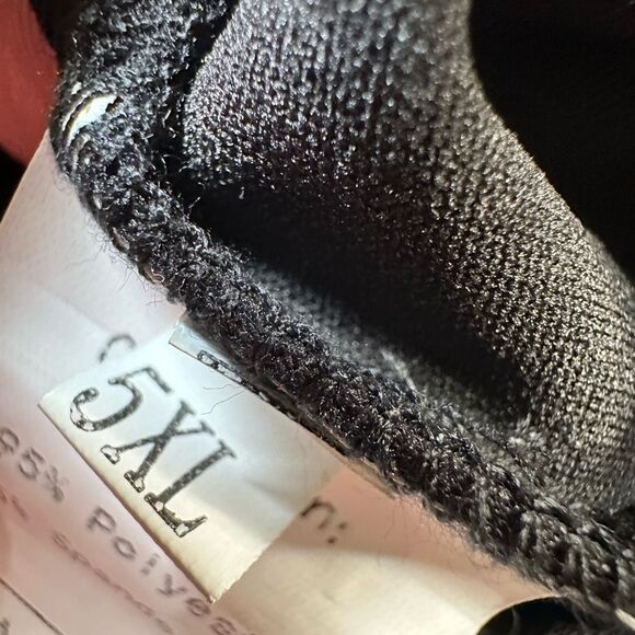 NWOT Plus Size Black Polyester Pants Flare Leg Elastic Waist - Size 5x fits 3X - Picture 4 of 7